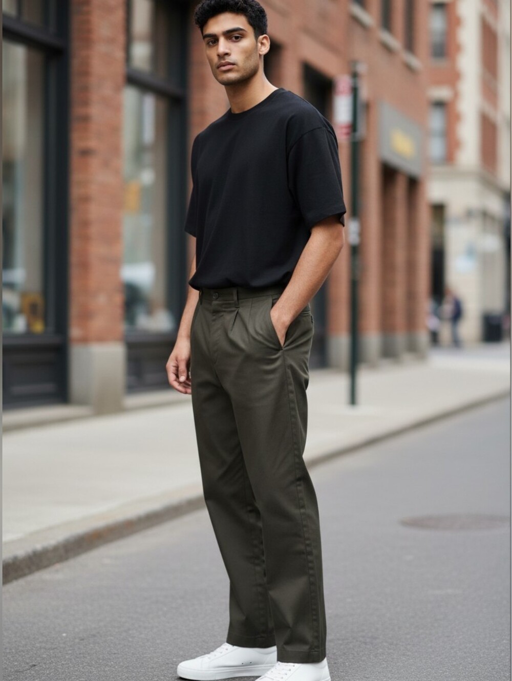 NEW! MANTLES Self-Adjusting Fit Stain Repellant Men's Olive Pants Waist 32 (1115